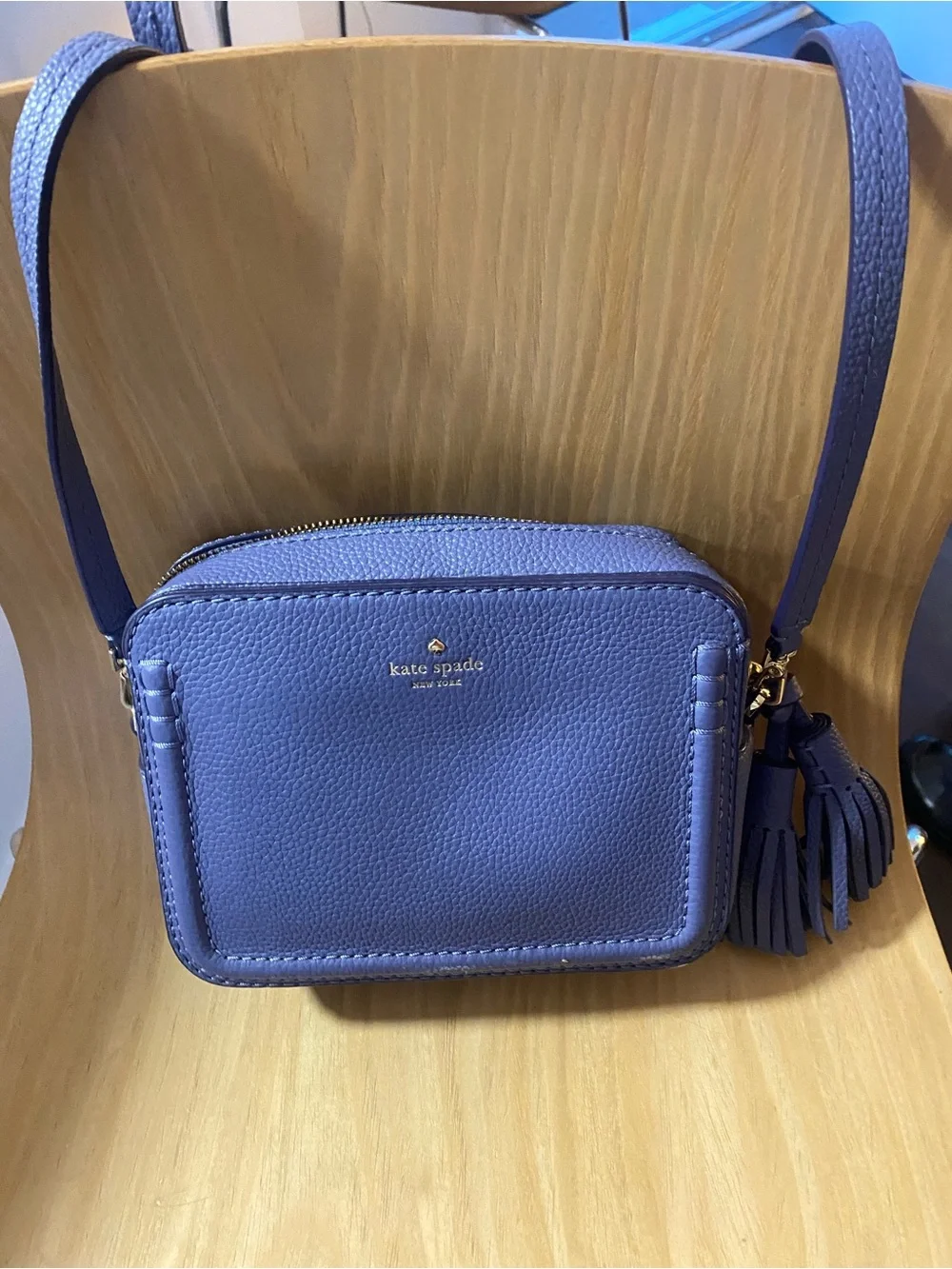 kate spade Pebbled Leather Crossbody in Violet